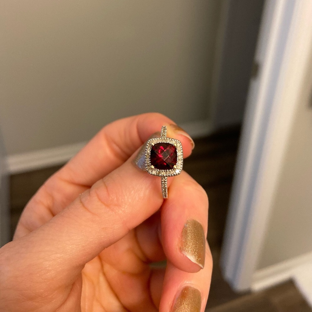 Size 7 Ruby and White Sapphire Ring